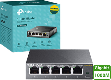 Switch De Red 5 Puertos Tp-Link Tl-Sg105 10/100/1000 Acero Gigabit Dimensiones 100x98x25mm