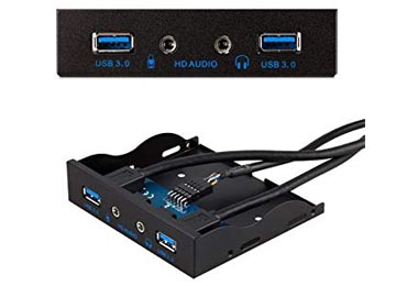 Panel Frontal Bahia 3.5 2 Puertos Usb 3.0 + 2 Jack Audio Micrfono Caja Metalica - 9 Pines Audio 19 Pines Usb Mother