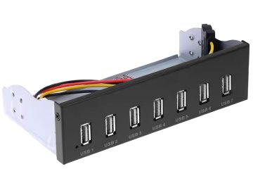 Panel Frontal Bahia 5.25 7 Puertos Usb 2.0 Caja Metalica Con Sata Hembra Para Conexion De Corriente 9 Pines Usb Mother