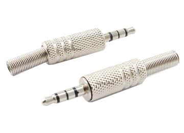Plug De Audio 3.5 M Stereo + Microfono Metalico 4 Contacos - Para Soldar - Audio