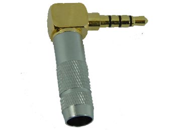 Plug De Audio 3.5 M Stereo Metalico 4 Contactos 90 Grados - Para Soldar