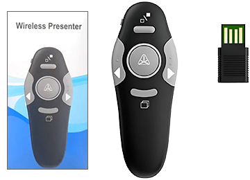 Puntero Presentador Digital As0901 Usb 2.4ghz Con Puntero 1xaaa Win Xp 7 8 10 Linux - Laser Rojo