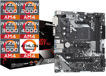 Mother Asrock B450m-Hdv R4.0 Ps2 Dvi-D Vga Hdmi 2xddr4 4xsata 1xm2 1xpciex16 1xpciex1 2xusb3.1 2xusb3.0 Rj45 Am4 Ryzen Serie 1000 2000 3000 4000 5000 - No Es Compatible A6 A8 A10