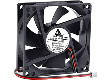 Cooler Turbina 80x80x25mm 12v 0.35a 2 Pines Ball Bearing Rulemanes 4500rpm Recomendado Reparacion De Fuentes