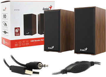 Parlantes Genius Sp-Hf180 Usb Wood Madera Control De Volumen