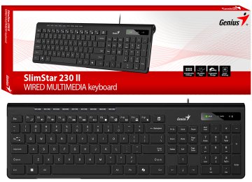 Teclado Genius Slimstar 230ii Usb Multimedia Espanol Negro Con Cable