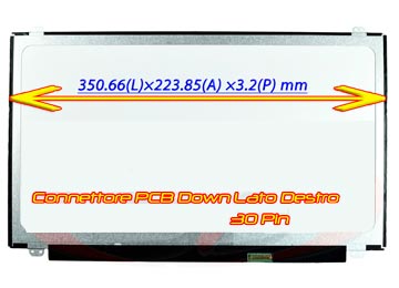 Pantalla 15.6 Led Super Slim 30 Pines Edp 1 Canal 1366x768 Display Agarre Arriba Y Abajo Conector A La Derecha 35x21.5xcm Narrow