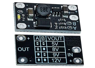 Modulo Boost Dc-Dc Para Celda Litio Lipo 3.7-4.2v A 5v 1a 8v 0.5a 9v 0.45a -12v 0.3a Seleccionable Por Defecto 12v