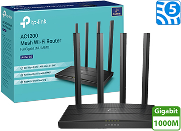Router Wifi Tp-Link Archer C6 V4 Ac1200 Gigabit Dual Band 1 Wan Gigabit 4 Lan Gigabit 2.4ghz 300mpbs 5ghz 867 Mpbs
