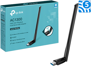 Placa De Red Wifi Usb Tp-Link Archer T3u Plus Ac1300 Mu Mimo Dual Band 2.4ghz 400mbps 5ghz 867mbps Usb 2.0 3.0