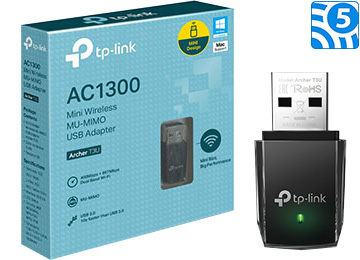 Placa De Red Wifi Usb Tp-Link Archer T3u Dual Band 2.4ghz 400mb 5ghz 867mb Mu-Mimo Usb 3.0