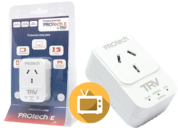 Protector De Tension Protech E Hasta 2100w By Trv - Audio Televisor Lavavajillas Consolas - Corte Baja Tension 180v Corte Por Alta Tension 245v
