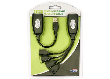 Adaptador Balun Extensor Usb M A 4 Usb H Por Rj45 - No Incluye Cable Red Rj45 - Para Dispositivos De Hasta 0.5a De Consumo