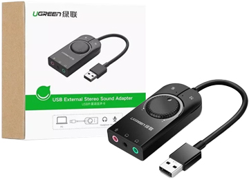Placa De Sonido Usb Ugreen Control De Volumen No Requiere Drivers