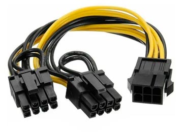 Cable De Fuente Adaptador 6 Pines Pci-e A 2 Pines 6+2 Pines Pci-e Placas De Video (si No Tiene La Fuente Adecuada No Se Recomienda)