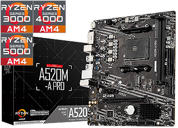 Mother Msi A520m-a Pro Hdmi Dvi-d 2xddr4 2xps2 6xusb 1xpciex16 1xpciex1 4xsata 1xm2 Rj45 7.1 Am4 Ryzen Serie 3000 4000 5000 Ya Actualizado - No Compatible Apu A6 A8 A10 Athlon Ni 3200g 3400g