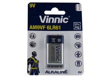 Bateria Alcalina 9v Vinnic Am9vf Dimensiones 26.5x17.5x48.5mm X Unidad