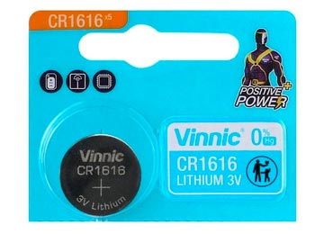 Pila Cr1616 Vinnic 3v X Unidad 1616 Dimensiones 16.0x1.6mm