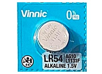 Pila Lr54 Lr1130 1130 Ag10 Vinnic 1.5v Alcalina Xu. Ag10 Lr54 189 389 L1131 Sr54 Dimensiones 11.6x3.05mm