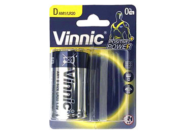 Pila Alcalina Tipo D Vinnic Precio X Unidad 1.5v Dimensiones 34.2x61.5mm
