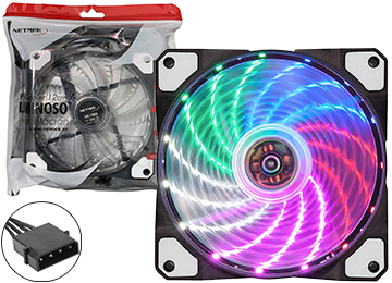 Cooler Turbina 120x120mm Netmak Nm-12rgb Transparente 15 Leds Rgb
