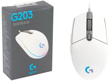 Mouse Logitech G203 Lightsync Rgb 200 A 8000dpi Velocidad Maxima 300 Ips Lente Optico 6 Botones Blanco