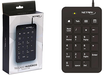 Teclado Numerico Netmak Nm-Kb250 Usb 2.0 Cable 80cm 4 Teclas Multimedia