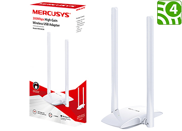 Placa De Red Wifi Usb Mercusys Mw300uh 300mbps Alta Potencia 2 Antenas 2.4ghz Dimensiones 113.2x63.8x21.7mm