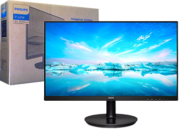 Monitor Philips 21.5 Vga Hdmi Led Tft 16.7m 16:9 1920x1080 600:1 5ms 200cd/M2 Fhd Negro