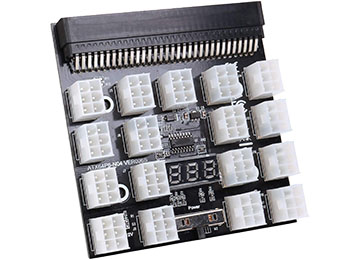 Placa Breakout Servidor Fuente Hp Dell Compatible Atx64p6-N04 Black 17 Puertos Pcie Mineria