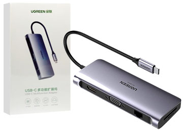 Hub Usb Tipo C A 1xhdmi2.0 4k 30hz 1xvga 3xusb3.0 Rj45 3.0 1 Plug 3.5mmm Lector Microsd Sd 100w Ugreen Macbook Pro Air M2 M1 Alternativo