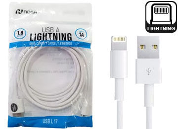 Cable Usb Lightning 8 Pines Noganet 1.8mts En Bolsa