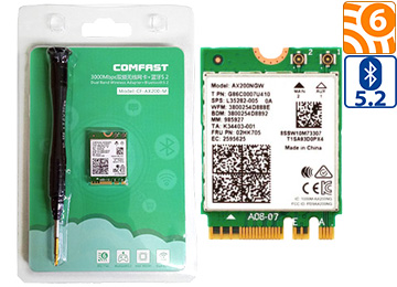 Placa De Red Wifi M2 Comfast Ax200 Bluetooth 5.2 + Wifi 6 3000mbps Dual Band 2.4ghz 5.8ghz