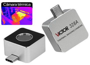 Camara Termica Victor Vc328a 256x192 160x120 Ip54 19gramos Dimensiones 34x26.5x15mm Rango De Temperatura -15grados 600grados Android Conector Usb Tipo C