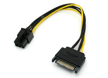 Cable De Fuente Adaptador Sata A 6 Pines Pci-e Placas De Video (si No Tiene La Fuente Adecuada No Se Recomienda) - Outlet - Usado Sin Detalles Esteticos