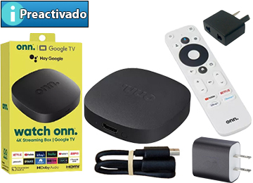 Reproductor Onn 4k Cortex A35 2gb 8gb D.Band Google Tv 1080 Hdmi Wifi Control Remoto Chromecast Incluye Trafo No Incluye 2 Pilas Aaa - Preactivado - Sin Bloqueo De Regiones