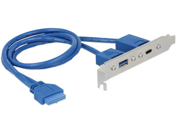 Bracket Chapa Slot Usb 3.0 + Usb Tipo C Combo 2 En 1 A Conector Mother 19 Pines