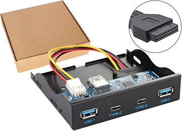 Panel Frontal Bahia 3.5 2 Puertos Usb 3.0 + 2 Puertos Usb Tipo C - Requiere Alimentacion Sata