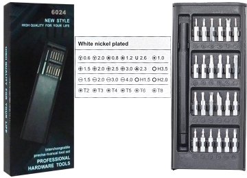 Kit De Destornilladores 24 En 1 Mango Plastico Para Celulares Computadoras Tablets Consolas Economico