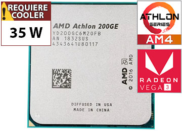 Procesador Amd Athlon 200ge 3.2ghz 2 Nucleos 4 Hilos + 3 Gpu 5mb 35w Radeon Vega 3 1000mhz Am4 - Outlet - Usado - Sin Caja Ni Cooler
