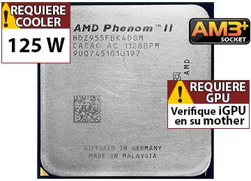 Procesador Amd Phenom 2 X4 955 Black Edition 3.2ghz 6mb Cache L3 4 Nucleos 4 Hilos 125w Am3+ - No Trae Video Integrado - Outlet - Usado - Oem - Sin Caja Ni Cooler Ventilador