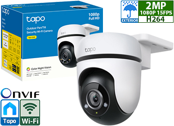 Camara Ip Tp-Link Tapo C500 1920x1080 2mp H264 Wifi Ip65 Vision Nocturna 360grados Control Ptz Deteccion De Persona Por Ia Alarma Por Movimiento Microsd Hasta 512gb Incluye Transformador 12v Exterior