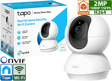 Camara Ip Tp-Link Tapo C200 Wifi 1080p 2mp H264 Vision Nocturna Vision 360 Grados Deteccion De Movimiento Control Ptz Parlante Y Microfono Microsd Hasta 512gb Interior