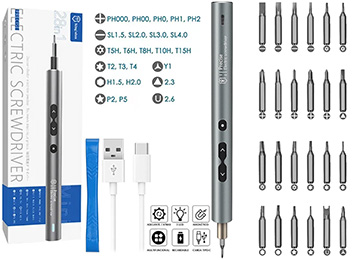 Kit De Destornilladores 28 En 1 A Bateria Recargable Magneticos Destornillador Imantado Para Celulares Computadoras Tablets