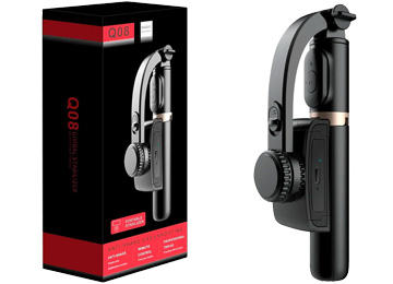 Palo Estabilizador De Imagen Y Video Q08 360 Grados Plegable Con Disparador Bluetooth Dimensiones 195x70x400mm - Incluye Cable Tipo C Para Carga