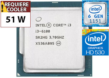 Procesador Intel Skylake I3-6100 3.7ghz 2 Nucleos 4 Hilos 3mb Cache 1151 - Outlet - Usado - Oem - Sin Caja Ni Cooler Ventilador