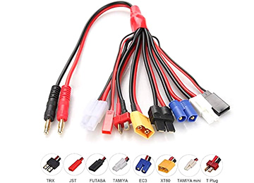 Adaptador Cargador Plug 4.0 A 8 En 1 Trx Jst Futaba Tamiya Ec3 Xt60 Mini Tamiya T Plug