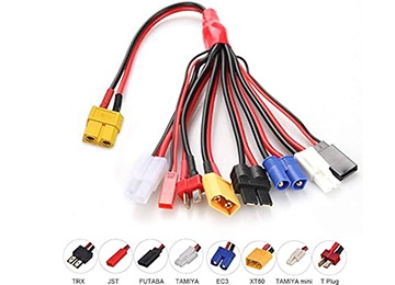 Adaptador Cargador Plug Xt60 A 8 En 1 Trx Jst Futaba Tamiya Ec3 Xt60 Mini Tamiya T Plug