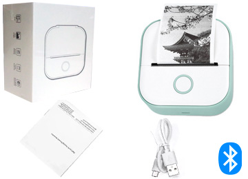 Impresora Termica Phomemo T02 Mini - Bateria Integrada - Incluye Cable Tipo C - No Trae Cargador 5v 1a Ni Rollo - Usa Rollo 53mm