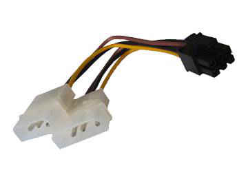 Cable De Fuente Adaptador 2 Molex M A 6 Pines Pci-e Placas De Video Pci-e (si No Tiene La Fuente Adecuada No Se Recomienda)